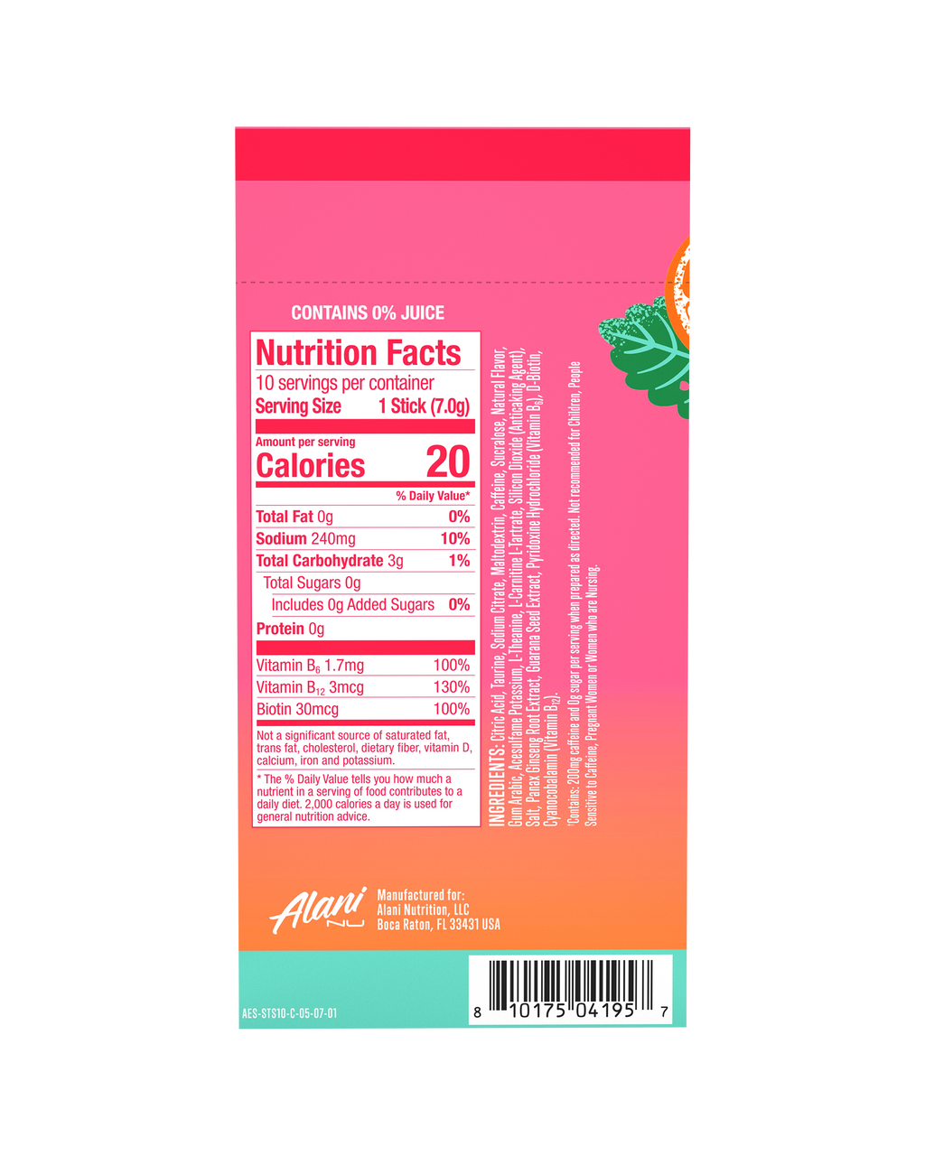 Energy Sticks - Strawberry Sunrise #03745