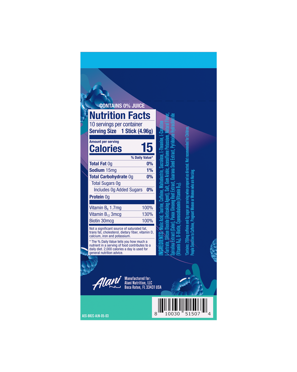 Energy Sticks - Breezeberry #027VQ