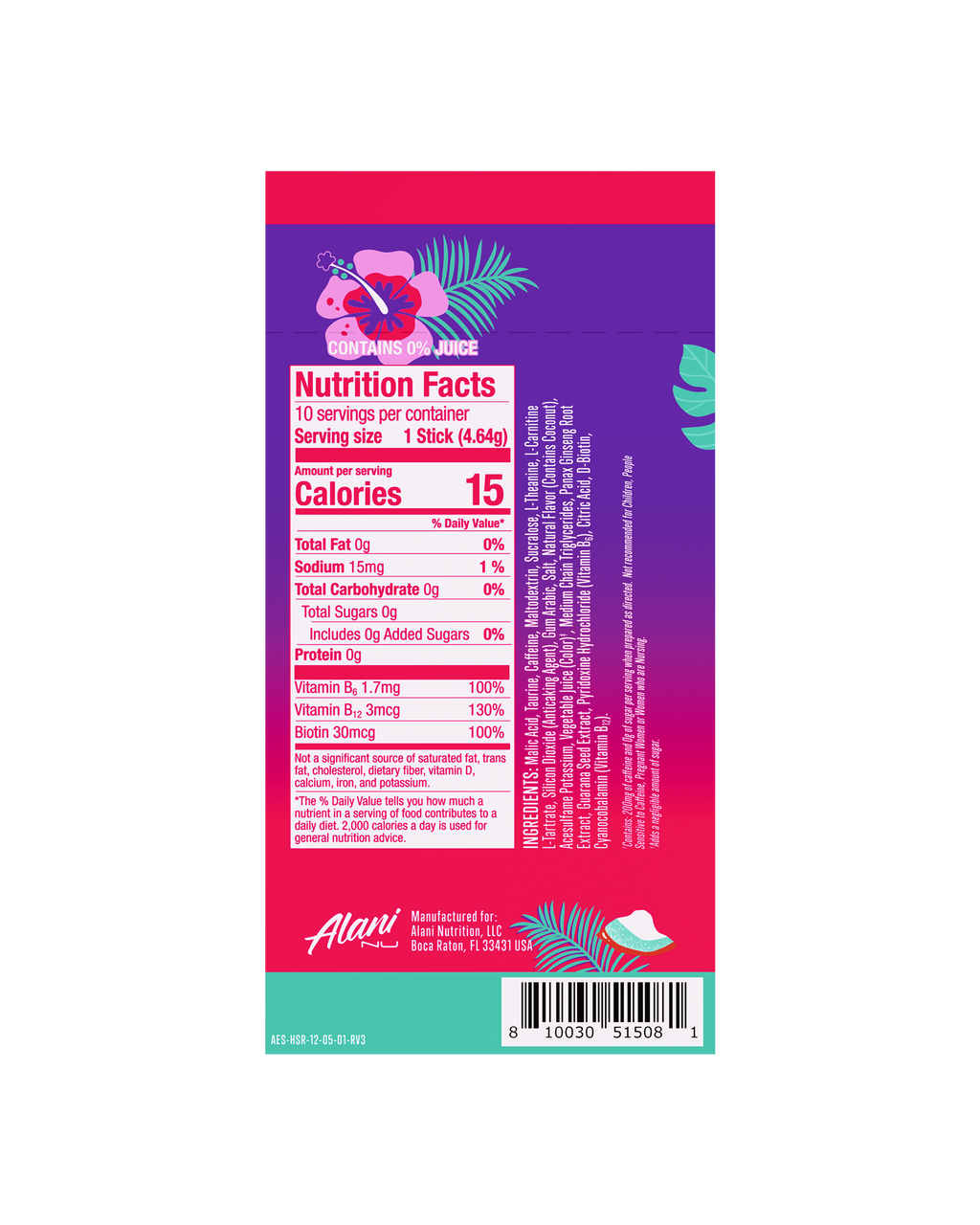 Energy Sticks - Hawaiian Shaved Ice #0324V