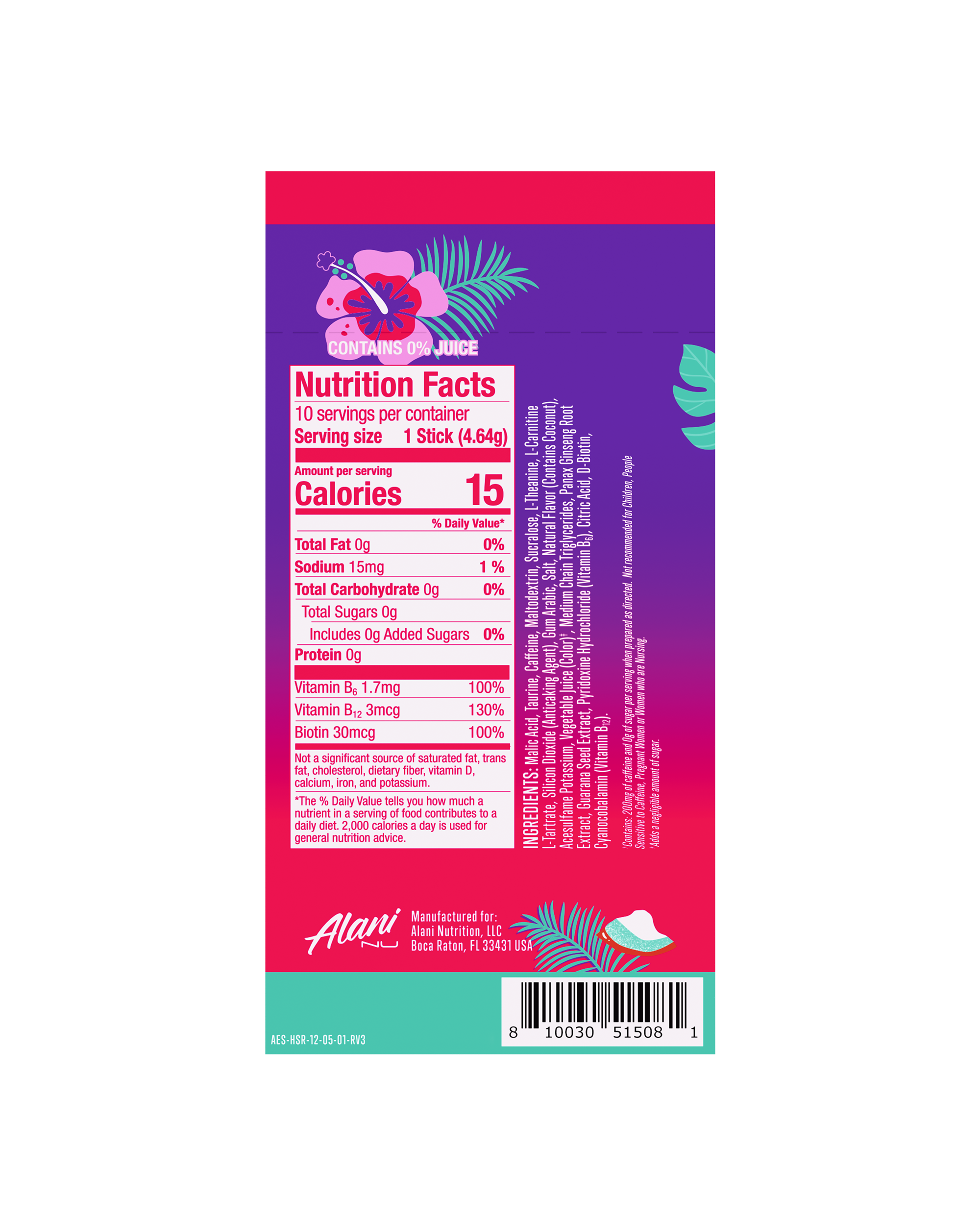 Energy Sticks - Hawaiian Shaved Ice #0324V