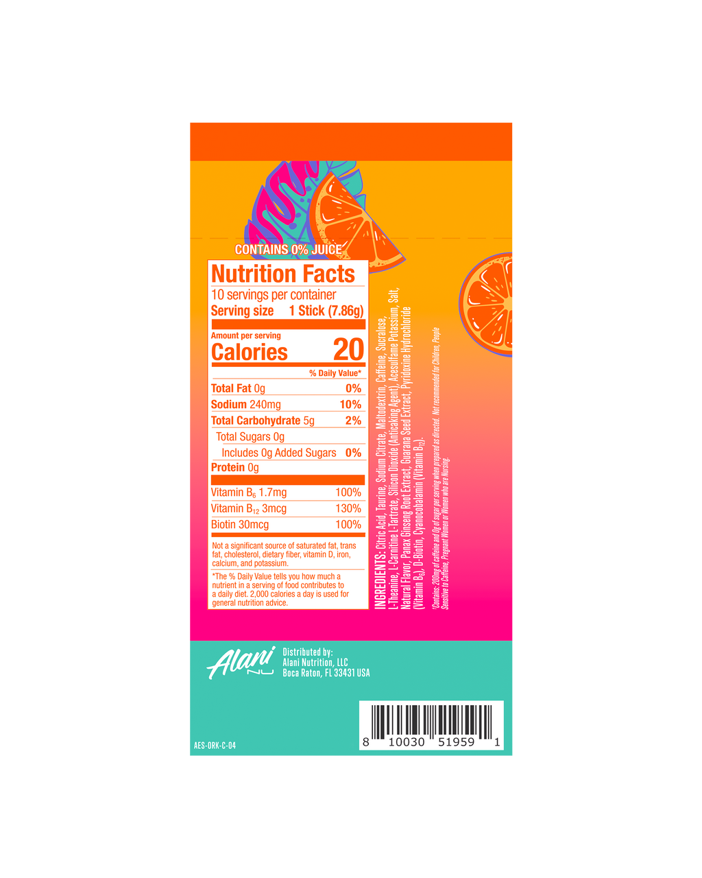 Energy Sticks - Orange Kiss #034JL